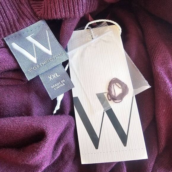 Worthington womens Sz XXL merlot cardigan - Picture 7 of 8